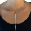Paperclip Collier 750 Gold l 18K als Y-Kette getragen