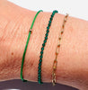 Armbandmix Green 750 Gold l 18K Gold - Armband Tiny Diamonds, Armband Tiny Green, Paperclip Bracelet 750 Gold