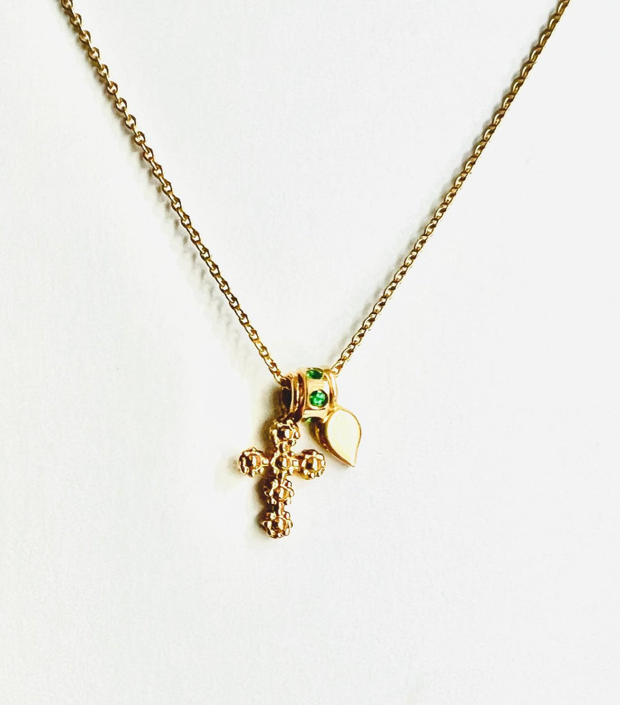 Atelier Wolter - Anhänger TINY Flower Cross 750 Gold l 18K Gold 