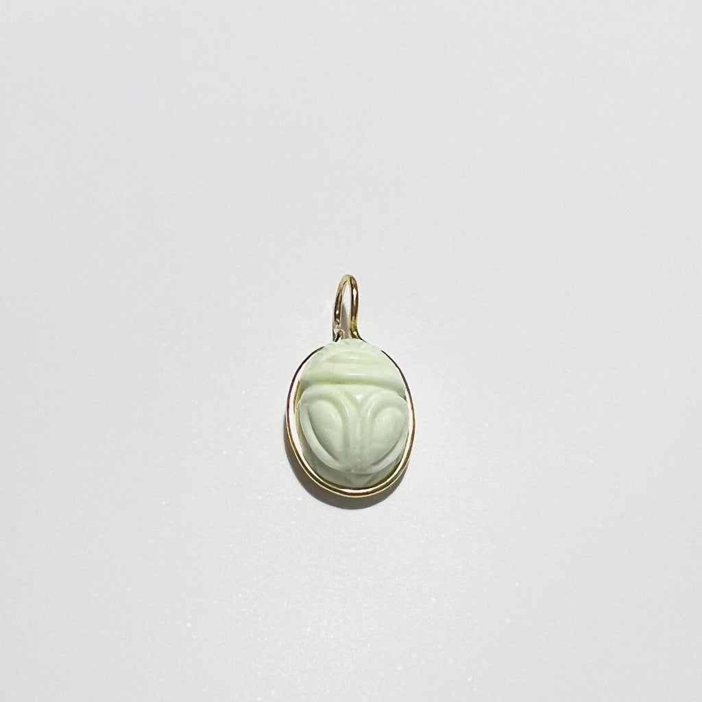 Anhänger "Zitronenchrysopras Scarab" 18K Gold