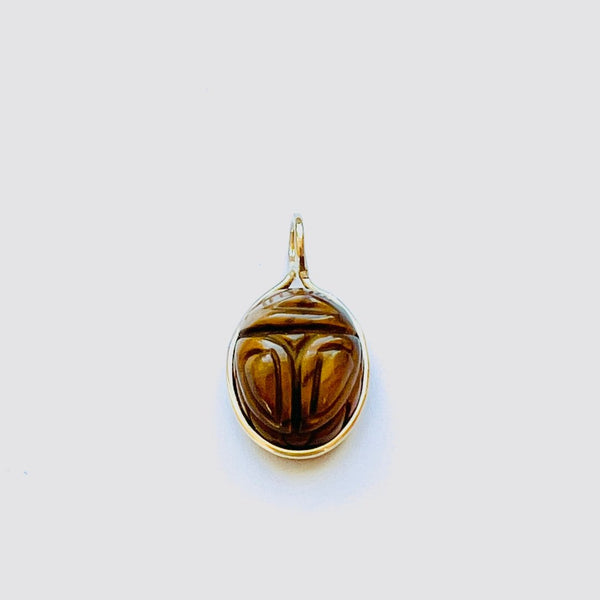 Atelier Beatrix Wolter - Anhänger "Tigerauge Scarab" 18K Gold l 750 Gold