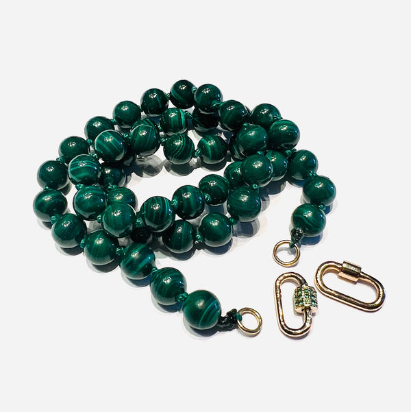 Wolter-MALACHIT Edelstein Kette OPEN END 18K