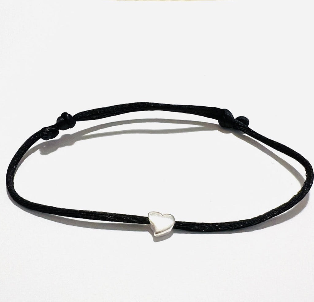 LOVE Bracelet 925 Silber Textilband, schwarz