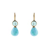 Wolter Ohrringe Turmalin & Larimar 750 Gold l 18K Gold