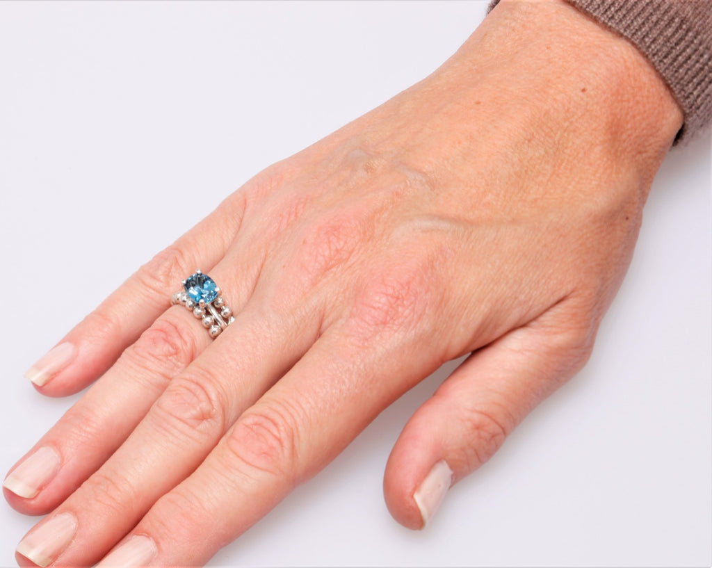 Wolter Ring TOPAS Swiss Blue 925 Silber