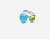 Wolter Ring Chalcedon 925 Silber in Kombination mit Wolter Ring Peridot 925 Silber