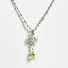 Wolter Collier Never Ending Love & Luck in 925 Silber mit einem facettierten grünen Peridot - Edelsteintropfen 