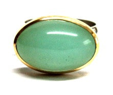 Wolter Ring Chrysoprase 925 Silber mit einer 750 Gold Fassung